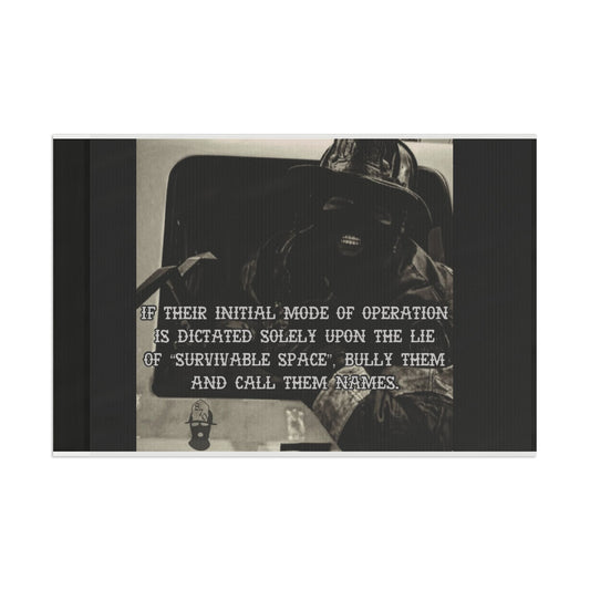 "Survivable Space" fundraiser flag