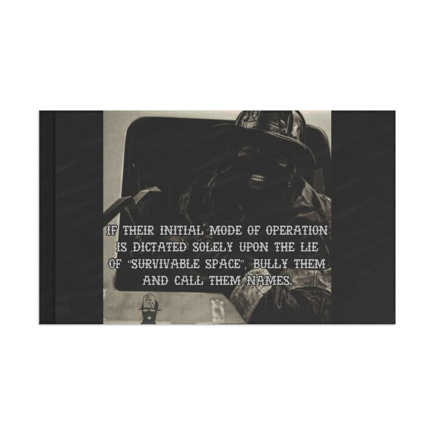 "Survivable Space" fundraiser flag
